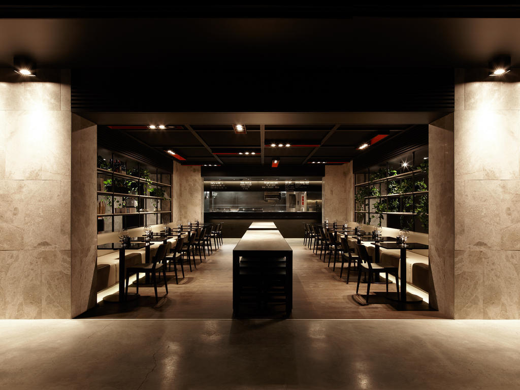 ホテル レルム キャンベラ エクステリア 写真 Interior of the restaurant